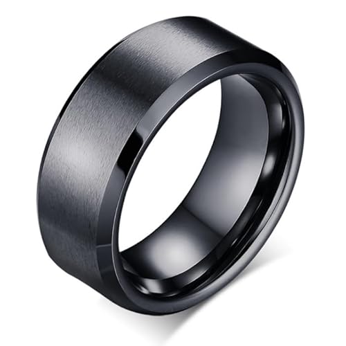 Wolfram Herrenring 8mm Schwarz-21.5mm von Mendes