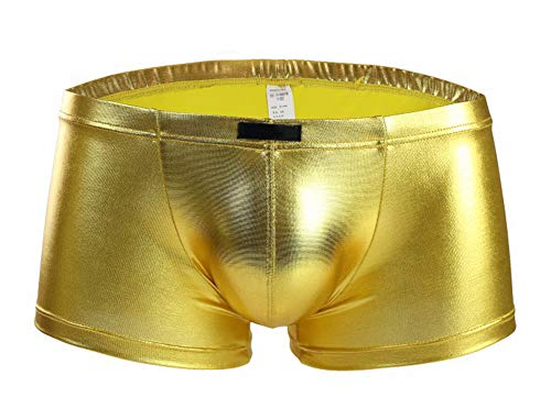 Mendove Herren-Badeanzug Liquid Metallic Hot Body Wasserdicht - Gold - Etikett XL/Taille 33/35" (US L) von Mendove