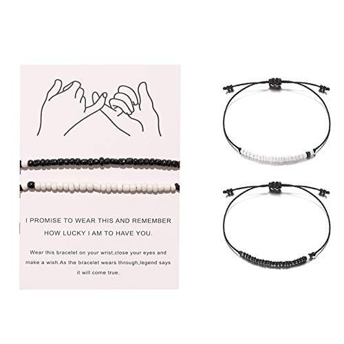 Pinky Promise 2 passende Armbänder Hochzeitsgeschenk für Paar verstellbares Seilarmband Geschenke zum Jahrestag oder zur Verlobung für Ihn und Sie Valentinstag Geburtstagsgeschenke für Frauen Freund von MengCat