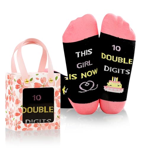 Socken Damen Geschenke Für 10 Jährige Mädchen Lustige Socken Geschenk zum 10. Geburtstag Warme Socken Geschenke Mädchen 10 Jahre Personalisierte Geschenke Für Mädchen Enkelin Frauen Freundin von MengCat