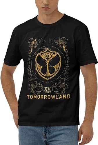 Tomorrowland Electronic Dance Festival Men Cotton Sport Vintage T Shirt Tshirts for Men Black L von Menge