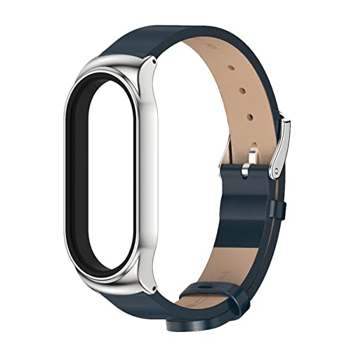 Armbänder Leder Uhrenarmband für Xiaomi Mi Band 7 2022 Lederarmband mit Metallschnalle aus Edelstahl Armband für Herren Damen, Lederarmband für Xiaomi Mi Band 7 2022 (B) von DESGNT