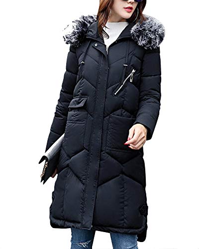 Damen Jacken Mäntel Herbst Winter Mantel Jacke mit Kapuze Schwarz M von Mengmiao