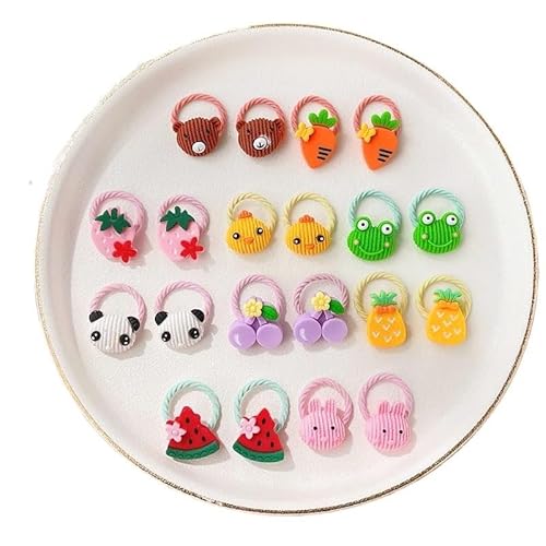 10/20 Teile/satz Baby Mädchen Niedlichen Cartoon Blume Daumen Ring Gummibänder Kinder Süße Haarbänder Kind Haar Zubehör (Color : 07-20 Pcs) von Mengsiy