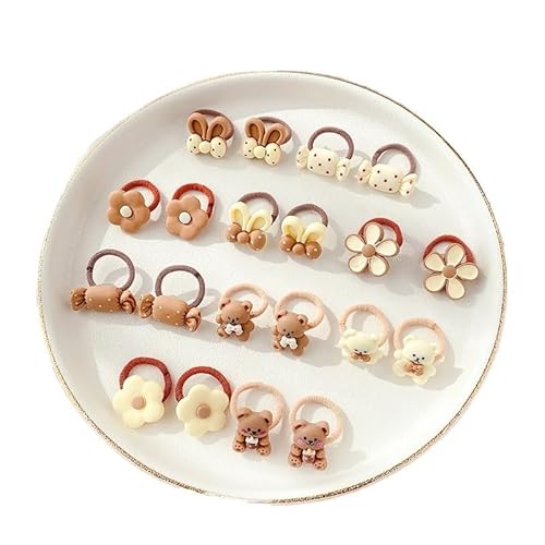 10/20 Teile/satz Baby Mädchen Niedlichen Cartoon Blume Daumen Ring Gummibänder Kinder Süße Haarbänder Kind Haar Zubehör (Color : 08-20 Pcs) von Mengsiy