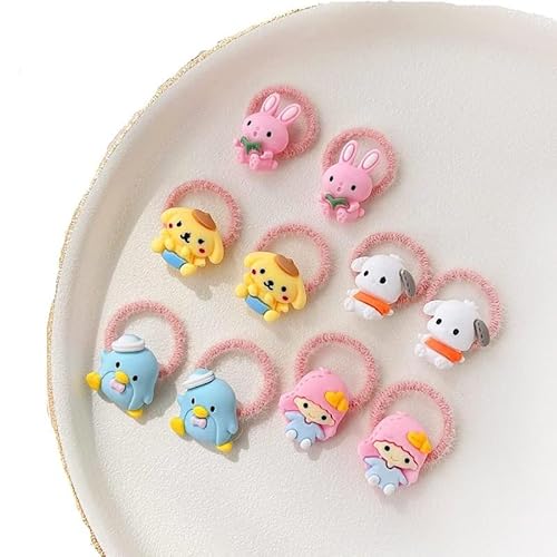 10/20 Teile/satz Baby Mädchen Niedlichen Cartoon Blume Daumen Ring Gummibänder Kinder Süße Haarbänder Kind Haar Zubehör (Color : I-10 Pcs) von Mengsiy