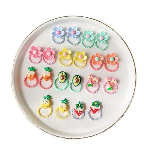 10/20 Teile/satz Baby Mädchen Niedlichen Cartoon Blume Daumen Ring Gummibänder Kinder Süße Haarbänder Kind Haar Zubehör (Color : V-20 Pcs) von Mengsiy