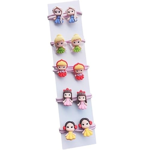 10PCS Cartoon Tier Nette Obst Stirnband Kinder Elastische Haar Bands Kinder Haar Krawatten Mädchen Haar Baby Kopfbedeckungen (Color : 01) von Mengsiy