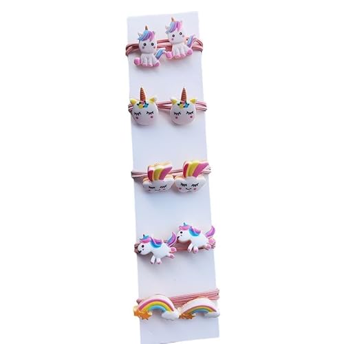 10PCS Cartoon Tier Nette Obst Stirnband Kinder Elastische Haar Bands Kinder Haar Krawatten Mädchen Haar Baby Kopfbedeckungen (Color : 02) von Mengsiy