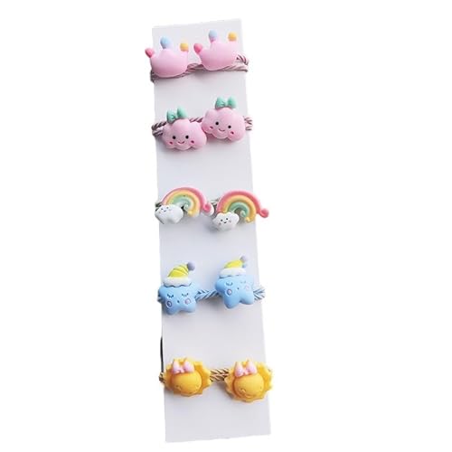 10PCS Cartoon Tier Nette Obst Stirnband Kinder Elastische Haar Bands Kinder Haar Krawatten Mädchen Haar Baby Kopfbedeckungen (Color : 10) von Mengsiy