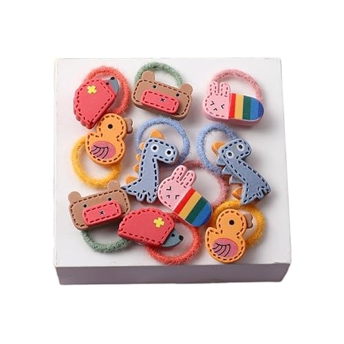 10PCS Cartoon Tiere Niedliche Haarbänder Mädchen Elastische Gummiband Kopfbedeckung Haarschmuck Kinder Haargummis Kinder Stirnband (Color : 20) von Mengsiy