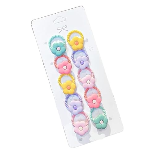 10PCS Nette Cartoon Haarbänder Mädchen Elastische Gummiband Kopfbedeckung Kinder Stirnband Haarschmuck Kinder Haargummis (Color : 01) von Mengsiy