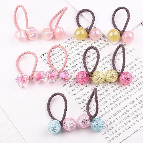 10PCS Prinzessin Blume Farbe Doppel Kopf Kinder Elastische Haarbänder Baby Kopfschmuck Haar Seile Mädchen Haar Zubehör (Color : 03) von Mengsiy