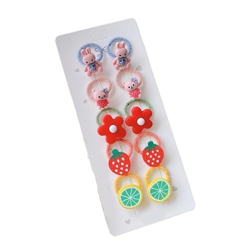 10PCS geeignet for Kinder mit weniger Haar Kopfbedeckung Kinder elastische Haarbänder Mädchen Zubehör Baby Kopfschmuck Haargummis (Color : 09) von Mengsiy