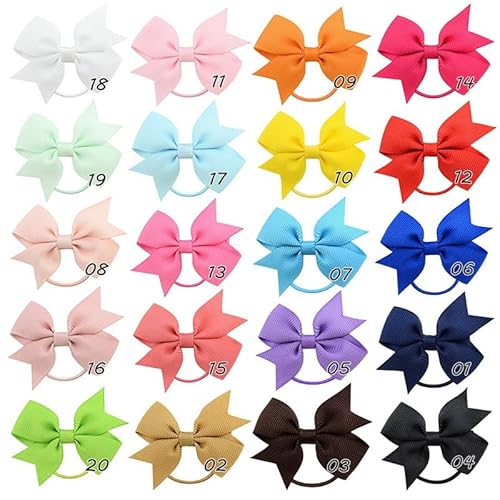 20 Teile/satz Nette Elastische Haarbänder for Mädchen Baby Schöne Gummibänder Pferdeschwanz Halter Haar Krawatte Kinder Kinder Haar (Color : D, Size : 20pcs mix color) von Mengsiy