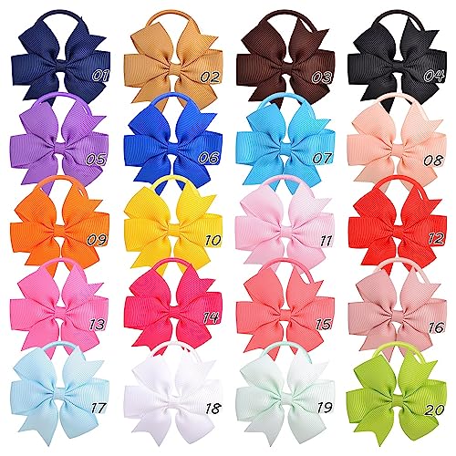 20 Teile/satz Nette Elastische Haarbänder for Mädchen Baby Schöne Gummibänder Pferdeschwanz Halter Haar Krawatte Kinder Kinder Haar (Color : F, Size : 20pcs mix color) von Mengsiy