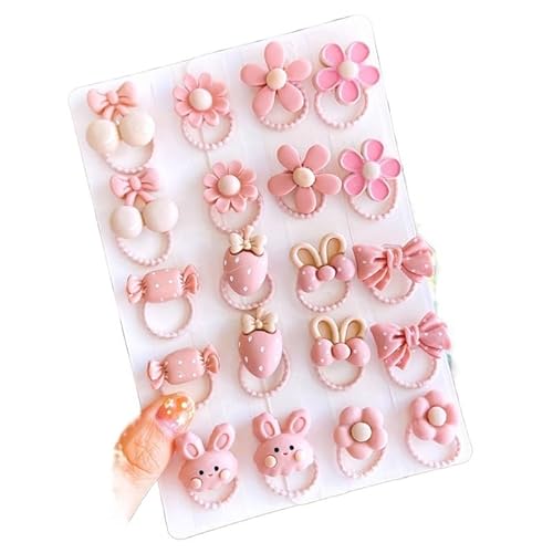 20PCS Niedliche Cartoon-Tier Kinder Elastische Haarbänder Kinder Haargummis Mädchen Haar Zubehör Baby Kopfbedeckungen (Color : 07) von Mengsiy