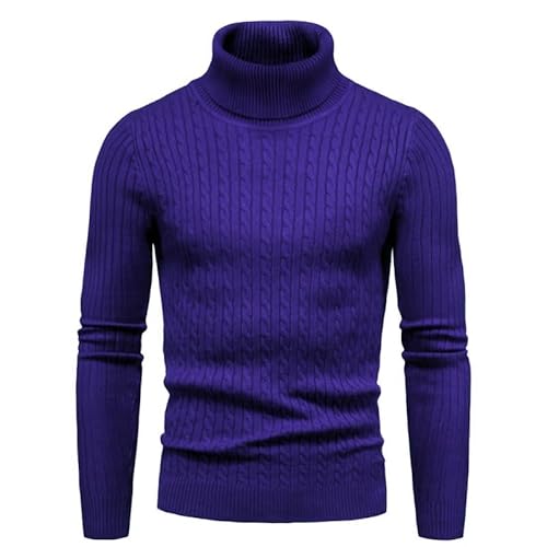 Mengsiy Herbst Und Winter Neue männer Stehkragen Pullover Einfarbig Pullover Stricken Enge Und Warme Top Rollkragenpullover (Color : E, Size : M) von Mengsiy