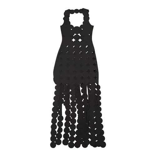 Mengsiy Schlanke minimalistische Skelettkleider for Frauen, quadratischer Kragen, ärmellos, hohe Taille, Sommerkleid, weibliche Kleidung (Color : 02, Size : M) von Mengsiy