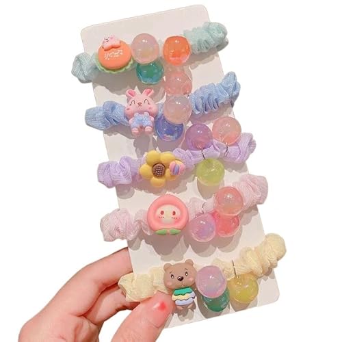 Süße Schleife Blume Haar Seil Bär elastische Kinder Haarband süße Pferdeschwanz Halter Scrunchies Haar-Accessoires von Mengsiy