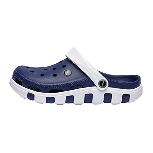 Mengyu Clogs Pantoletten Damen Herren Sommer Hohl Latschen Sport Geschlossen Sandalen Atmungsaktiv Badeschuhe Gartenschuhe (Blau, 41 EU) von Mengyu