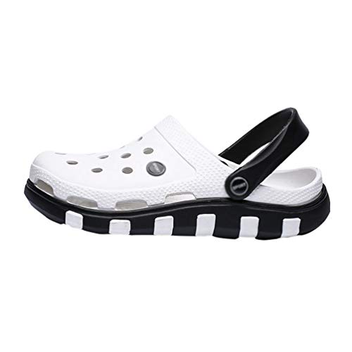 Mengyu Clogs Pantoletten Damen Herren Sommer Hohl Latschen Sport Geschlossen Sandalen Atmungsaktiv Badeschuhe Gartenschuhe (Weiß, 40.5 EU) von Mengyu