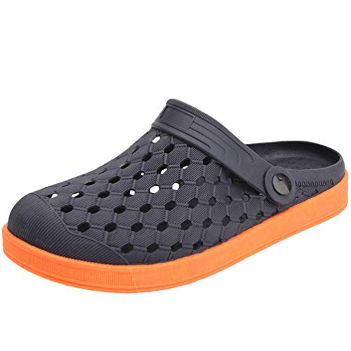 Mengyu Sandalen Herren Clogs Sommer Rutschfest Geschlossen Strandschuhe Slippers Gartenschuhe Badeschuhe (Blau Orange, 40.5 EU) von Mengyu