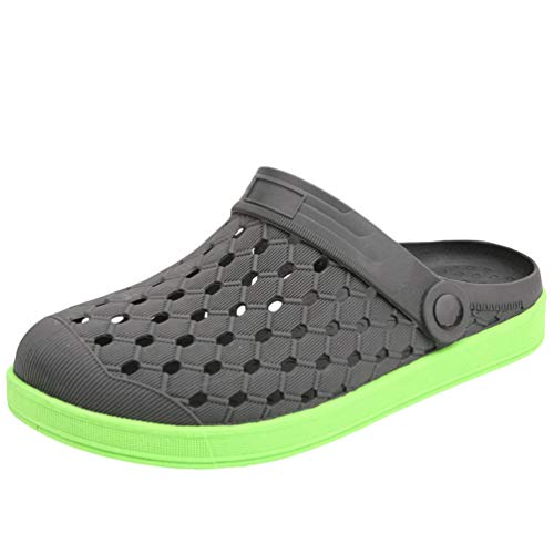 Mengyu Sandalen Herren Clogs Sommer Rutschfest Geschlossen Strandschuhe Slippers Gartenschuhe Badeschuhe (Grau Grün, 40.5 EU) von Mengyu