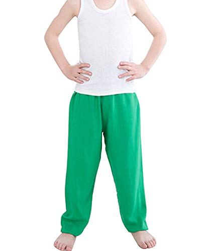 Pure Farbe Anti-Moskito Lange Schlafanzug Hosen Sommer Kinder Casual Hosen Grün 120 von Mengyu