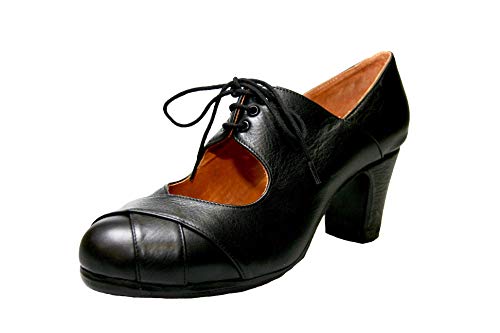 Menkes S.A Flamenco Schuhe Anfänger Calé Modell Leder mit Nägeln für Damen Größe 39 Schwarz von Menkes
