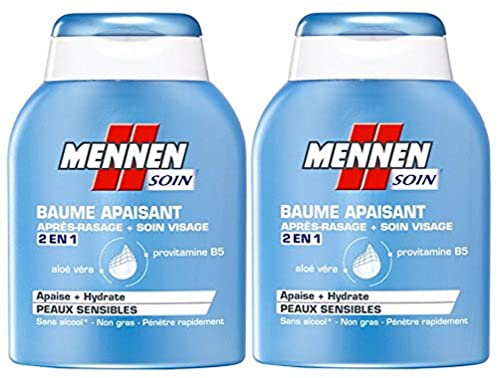 MENNEN - Beruhigender Balsam 2 in 1 für Herren After Shave + Gesichtspflege für empfindliche Haut – 100 ml – 2 Stück von Mennen