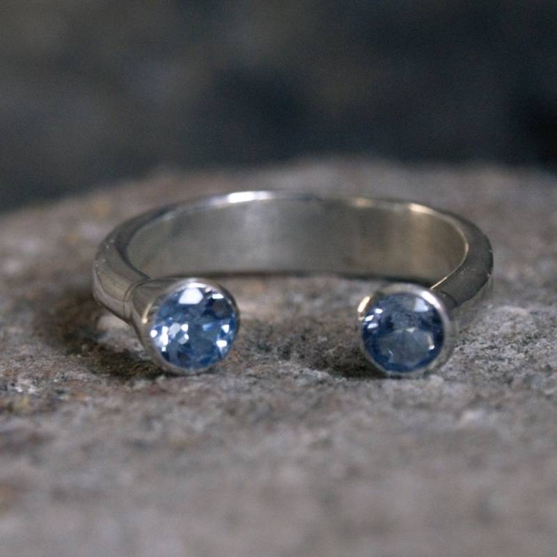 Aquamarin Ring Und Sterling Silber - März Geburtsstein Handgefertigt Blau Aquamarin Verstellbar Made To Order von Menno