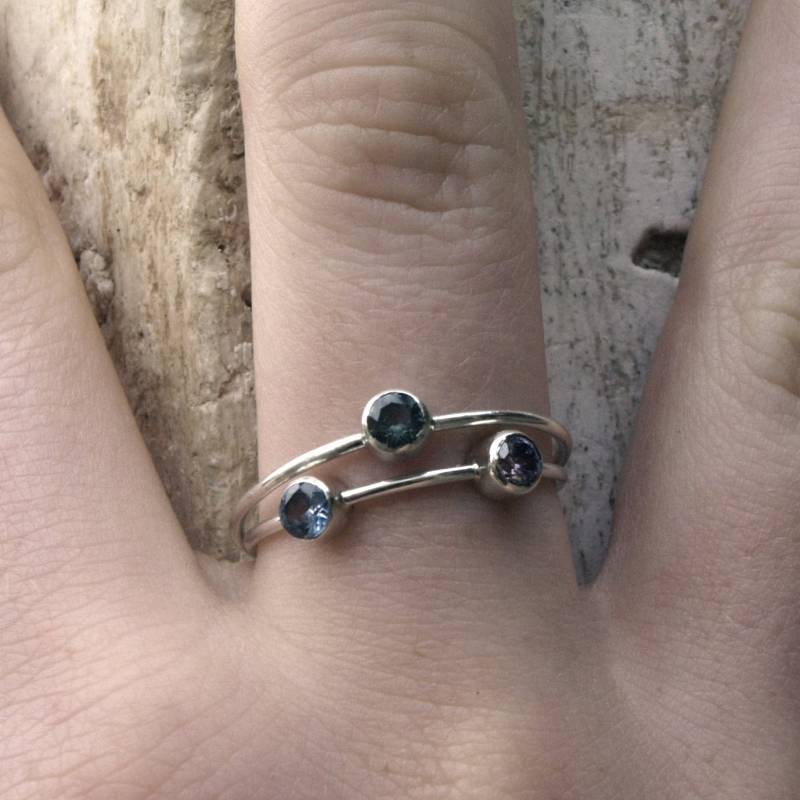 Stapelringe Sterling Silber Mit Edelstein. Auf Bestellung Gefertigt von Menno