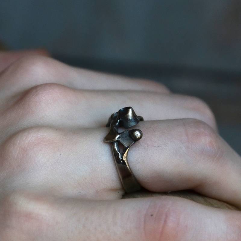 Sterling Silber Oxidierter Steampunk Ring Aus Recyceltem von Menno
