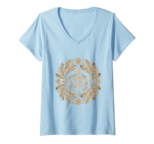 Damen Boho Floral Pre-Menopause WDNC Women We Do Not Care T-Shirt mit V-Ausschnitt von Menopause Is Hot T-Shirts For Women