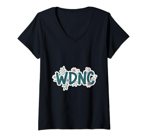 Damen Floral WDNC Club Funny Sarcastic Women We Do Not Care T-Shirt mit V-Ausschnitt von Menopause Is Hot T-Shirts For Women