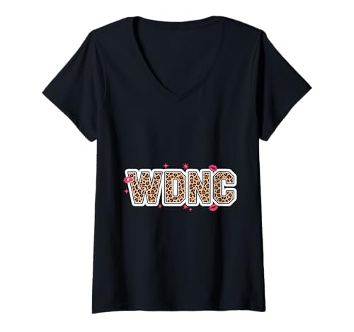 Damen Funny We Do Not Care Leopard Print Women Sarkastic WDNC T-Shirt mit V-Ausschnitt von Menopause Is Hot T-Shirts For Women