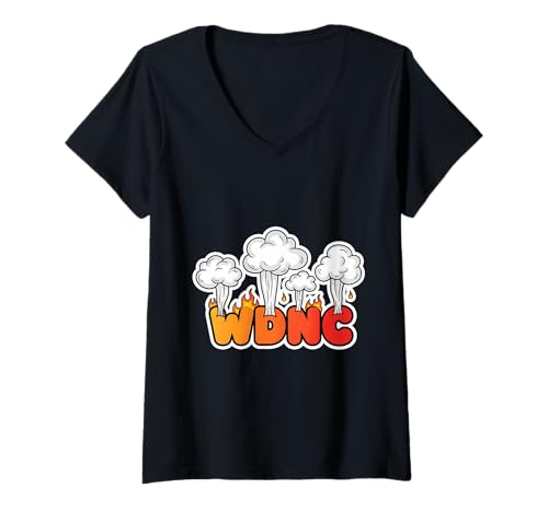 Damen Lustig We Do Not Care Club WDNC Humor Frauen Sarkastisch T-Shirt mit V-Ausschnitt von Menopause Is Hot T-Shirts For Women