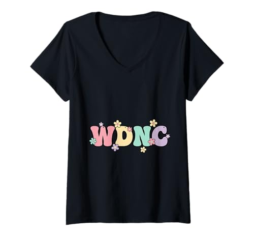 Damen Lustiger Menopause Club WDNC Es ist Uns egal Sarkastisch T-Shirt mit V-Ausschnitt von Menopause Is Hot T-Shirts For Women