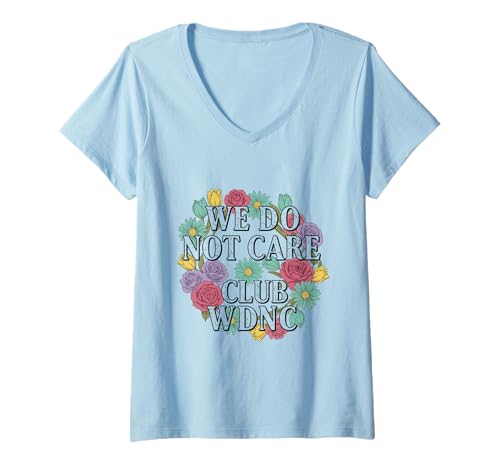 Damen Lustiger WDNC Club Floral Menopause vor der Menopause T-Shirt mit V-Ausschnitt von Menopause Is Hot T-Shirts For Women