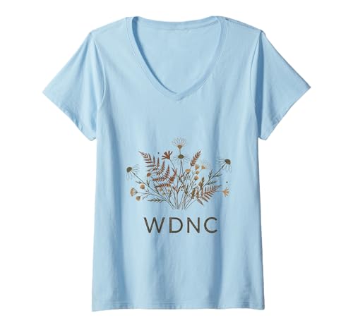 Damen Menopause Blumen We Do Not Care WDNC Floral T-Shirt mit V-Ausschnitt von Menopause Is Hot T-Shirts For Women