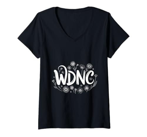 Damen WDNC We Do Not Care Sarcastic Damen Lustiger Club Vintage T-Shirt mit V-Ausschnitt von Menopause Is Hot T-Shirts For Women