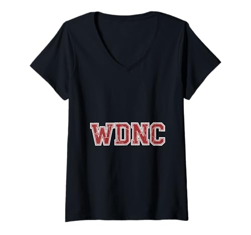 Damen WDNC im College-Stil in den Wechseljahren Lustig, Uns ist das egal T-Shirt mit V-Ausschnitt von Menopause Is Hot T-Shirts For Women