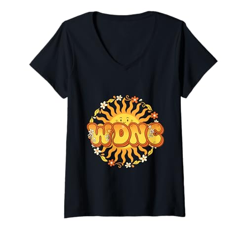 Damen We Do Not Care Flower Sun Sarkastic Women's Club T-Shirt mit V-Ausschnitt von Menopause Is Hot T-Shirts For Women