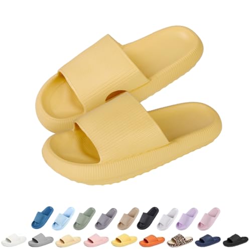 Menore Badelatschen Damen Herren, Badeschlappen Slippers Sommer Cloudyzz Schlappen Hausschuhe Home Slippers rutschfeste Pantoletten Badelatschen Strand Sandale Indoor & Outdoor von Menore