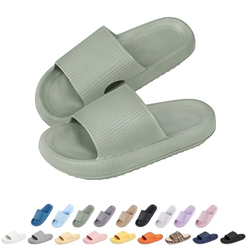 Menore Badelatschen Damen Herren, Badeschlappen Slippers Sommer Cloudyzz Schlappen Hausschuhe Home Slippers rutschfeste Pantoletten Badelatschen Strand Sandale Indoor & Outdoor von Menore