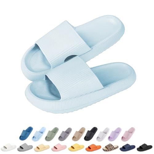 Menore Badelatschen Damen Herren, Badeschlappen Slippers Sommer Cloudyzz Schlappen Hausschuhe Home Slippers rutschfeste Pantoletten Badelatschen Strand Sandale Indoor & Outdoor von Menore