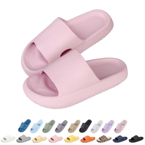 Menore Badelatschen Damen Herren, Badeschlappen Slippers Sommer Cloudyzz Schlappen Hausschuhe Home Slippers rutschfeste Pantoletten Badelatschen Strand Sandale Indoor & Outdoor von Menore