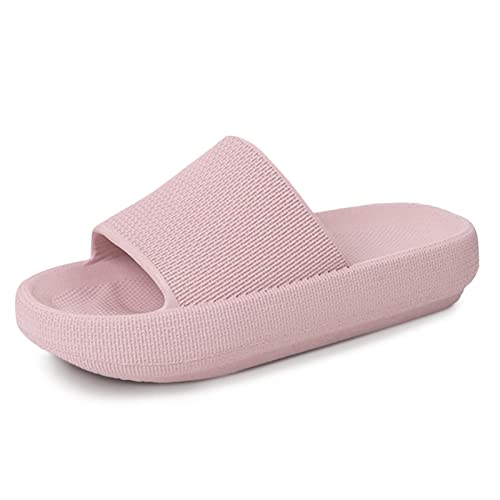 Menore Herren Damen Badeschuhe Badeschlappen Slippers Sommer Cloudyzz Schlappen Hausschuhe Home Slippers Rutschfeste Pantoletten Badelatschen Strand Sandale Indoor & Outdoor Pink2 37/38 EU von Menore