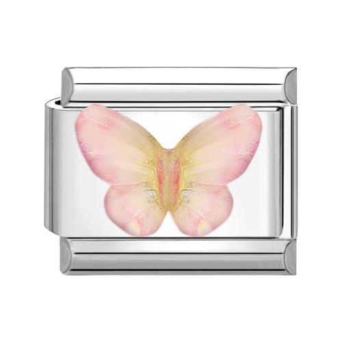 Menore Italian Charm Bracelet, 9mm Italian Charms mit Anhänger, DIY Abnehmbar Edelstahl Module für Italienische Armbänder, Armband Zubehör, Italian Style Charms für Damen von Menore